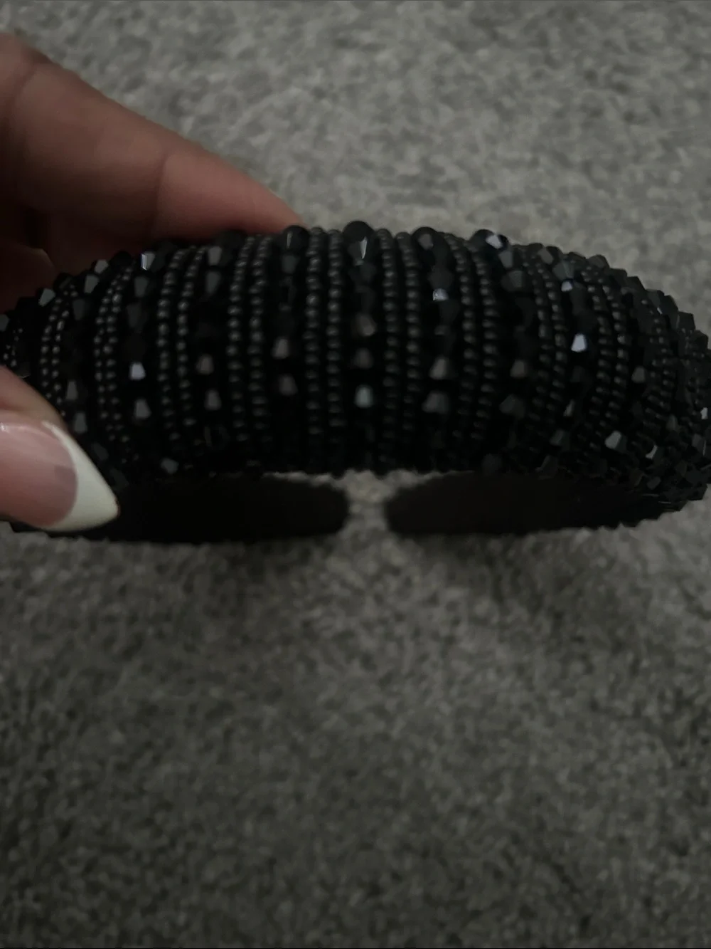 Black Beaded Headband - Women's Accessory